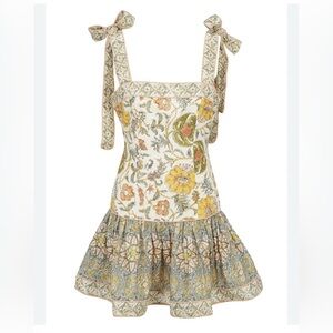 Zimmermann Edie Tie Mini Dress (Cream Paisley) – Size 1